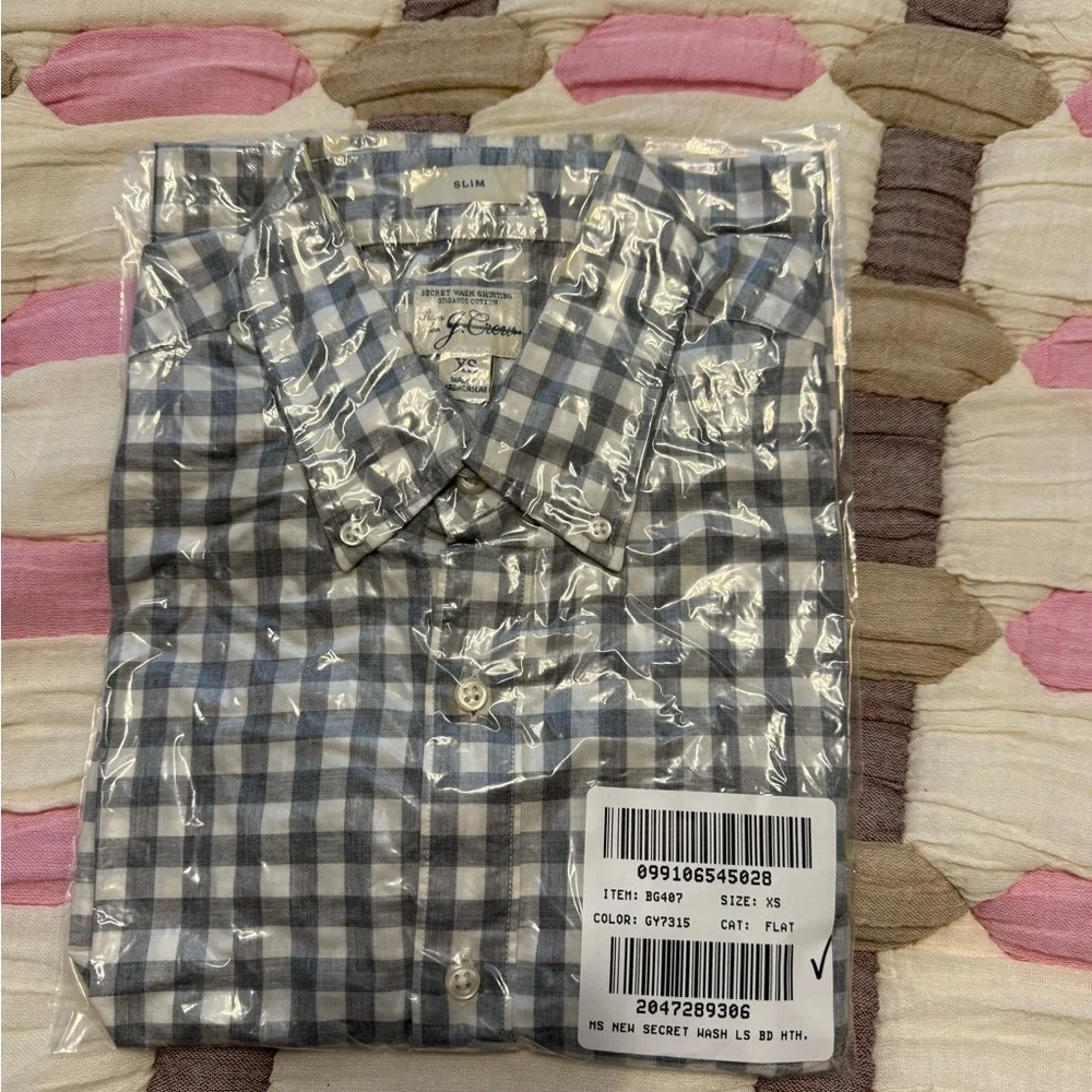 J. Crew Men’s Secret Wash 100% Organic Cotton Poplin Button Down Shirt NWT XS